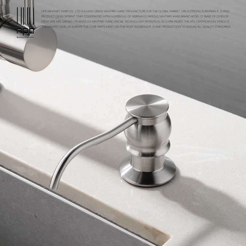  HPB Brushed Kitchen Soap Dispensers Deck Mounted Soap Dispensers for Kitchen Replacement Accessorie - 32848955719
