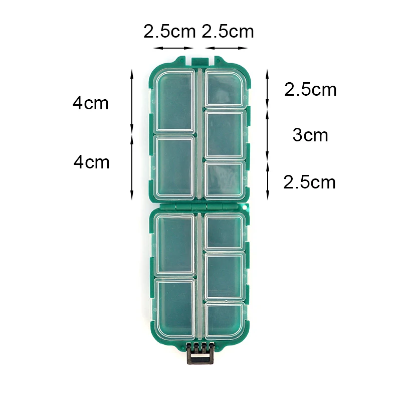 Ящик для хранения рыболовных снастей 1 шт. зеленый пластик 10 отсек съемные рыболовные аксессуары ассортимент чехол для хранения
