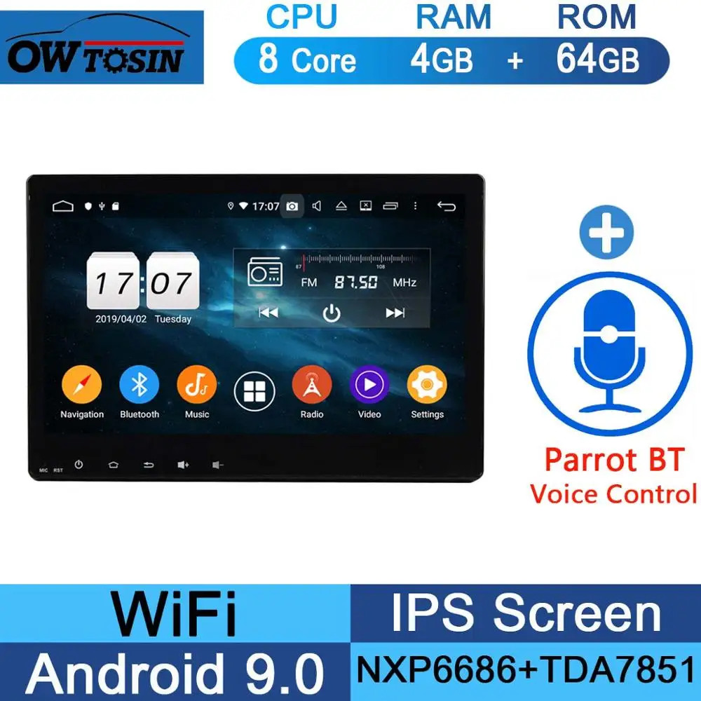 10," ips Android 9,0 8 Core 4G+ 64G Автомобильный dvd-радиоплеер gps для Honda Vezel HR-V вариабельности сердечного ритма XR-V DSP CarPlay - Цвет: 64G Parrot BT