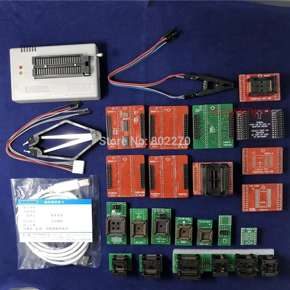 Negro edición V9.00 XGecu TL866II más programador USB 15000 + IC SPI Flash NAND EEPROM MCU PIC AVR