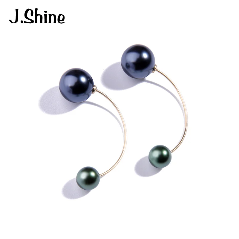 

JShine Minimalist Concise Women Accessories Double Imitation Pearls Earrings Elegant Fashion Women Stud Earrings Party Jewelry