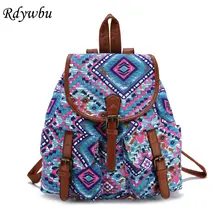 Mochila Rdywbu con estampado de lona Vintage, bolso de viaje étnico nacional para mujeres, Mochila grande con búho para niñas, Mochila femenina B612