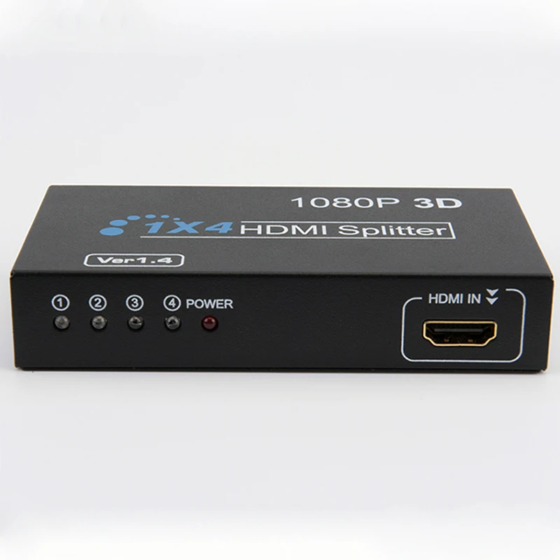 HDMI сплиттер 1x4 переключатель Full HD 1080p концентратор усилитель для ПК HDTV DVD 3D 1 в 4