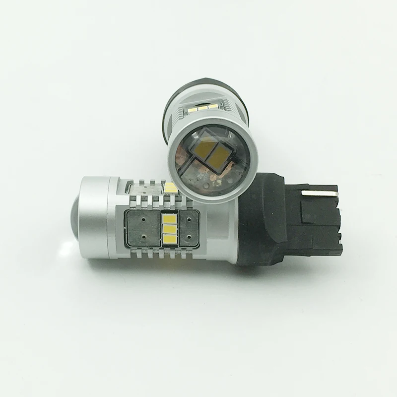 2pcs 6000k white T20 7740 14 SMD 3020 LED Strobe flash Blink Silicone