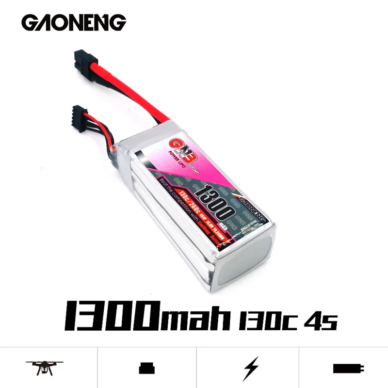 Аккумулятор Gaoneng GNB 1300 мАч 4S1P 14 8 в 130C/260C с разъемом XT60 для 3D FPV гоночного дрона