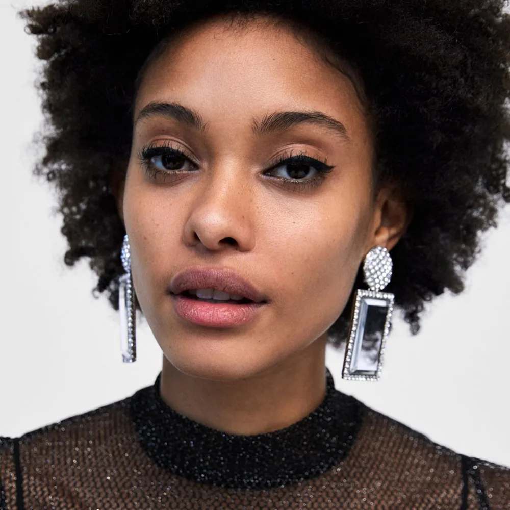 

Vedawas Square Statement za Earrings for Women Gifts Jewelry Accessory Clear Crystal Resin Drop Dangle Earrings Wholesale xg2093