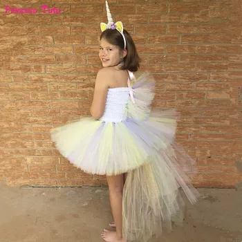 

Pony Unicorn Girls Tutu Dress Tulle Pastel Rainbow Baby Girl Birthday Party Dress Kids Christmas Halloween Cosplay Dress Costume
