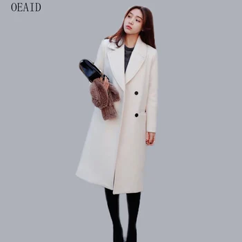 

OEAID New Casual Wool Coat Women Jacket Long 2020 Fashion Coats Female Outerwear Ladies Jackets And Coats