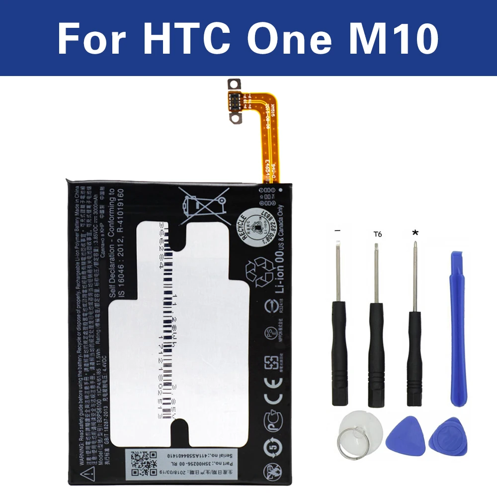 

JAMEX New Replacement Battery B2PS6100 For HTC ONE M10 / HTC 10 3000mAh 3.85v akku+Tool kit