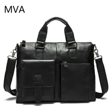 MVA Genuine Leather Bag Men Shoulder Crossbody Bags Men’s Travel Messenger Bags Briefcases Leather Laptop Handbag Men Bag