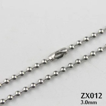 

16"-38" length 3mm ball chain bead chains stainless steel necklace use waist buckle fashion jewelry parts 20pcs ZX012