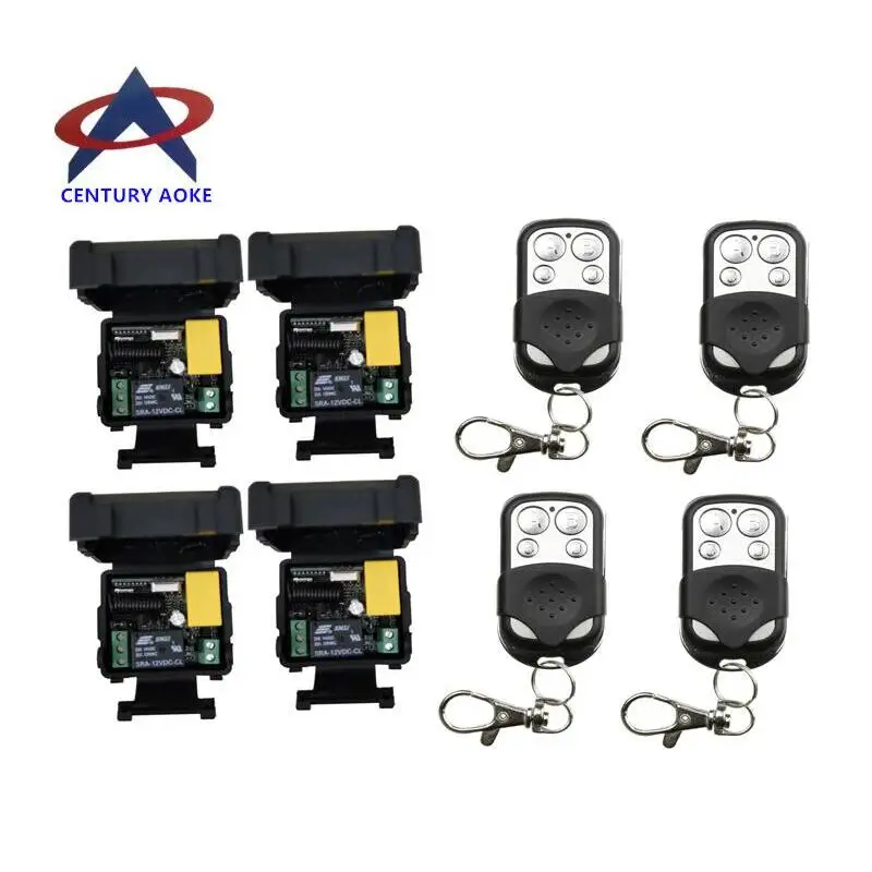 

433MHZ New AC 220 v 1 ch RF mini smart wireless remote control switch 4 receiver +4 transmitter lighting
