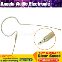4Pcs Skin Wired Single Earhook Condenser Microphone 3.5mm Screw Connector Headset Mic For Karaoke Wireless BodyPack Transmitter
