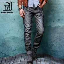 2016 Autum Winter Thick Denim Jeans Mens Velvet Inside Warm Jeans 3D Crinkle Whiskers Vintage Washed