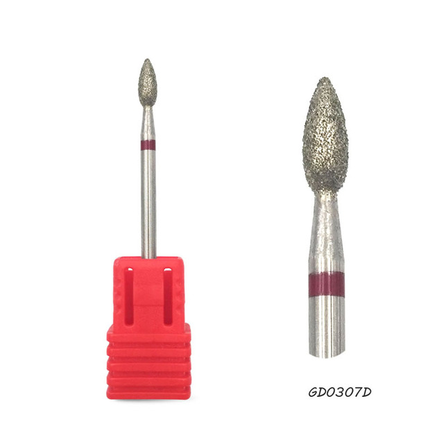 Spear Diamond Nail Drill Bit 3/32" Rotary Burr Manicure Cutters Tools Electric Drill Accessories Nail Mills-GD0208D