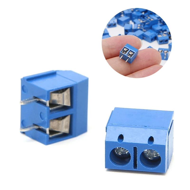

100Pcs/Pack 2 Pin Screw PCB Terminal Block Connector 5mm Pitch