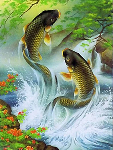 

Full circular DIY Diamond Painting Fish Animals Diamond Embroidery Cross Stitch Diamond Rhinestone Home Decor