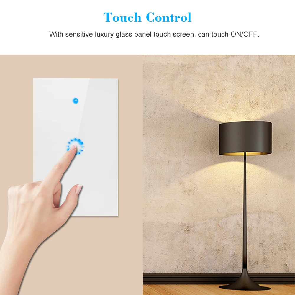 Умный настенный выключатель ITEAD Sonoff T1 ЕС США Wi Fi RF 433/ APP/сенсорное управление 1 /2 /3