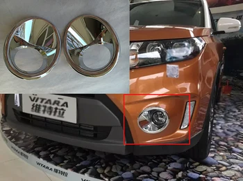 

TTCR-II Accessories For Suzuki Vitara 2016 Front Fog Light Cover ABS Chrome Fog Lamp Frame Sticker External Decoration