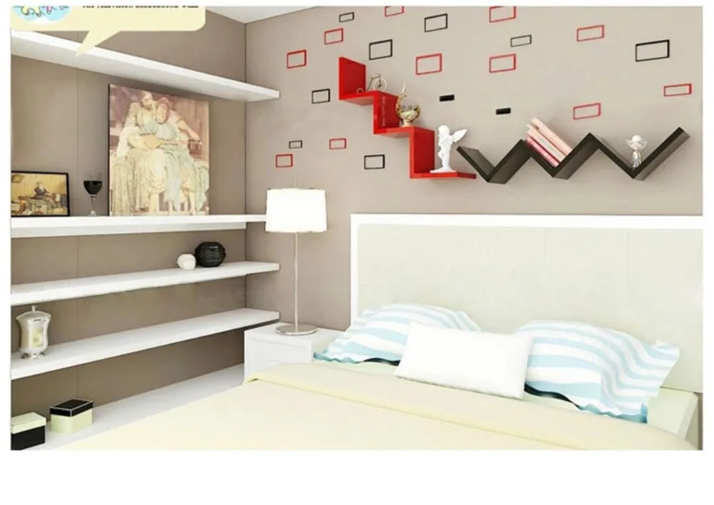 

Creative partition shelving wall shelf W-shaped wall shelf shelf wall frame background wall decoration frame