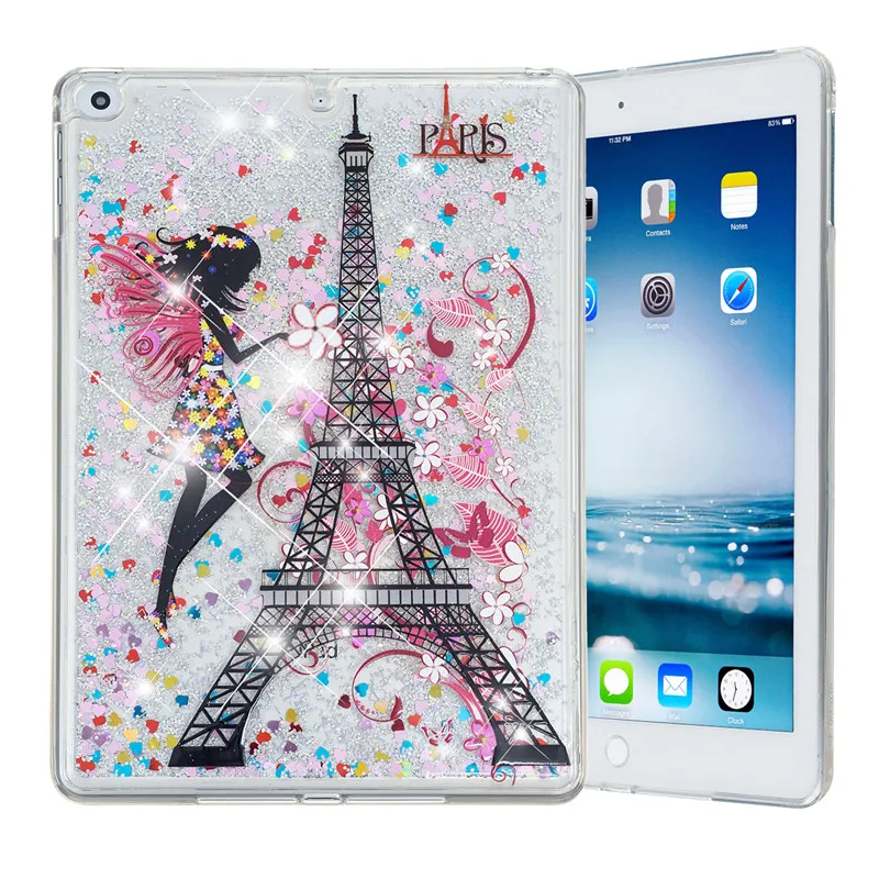Wekays For Apple Ipad Air Ipad 5th Glitter Liquid Quicksand Silicon Fundas Case For Coque IPad Air IPad 5 IPad5 9.7