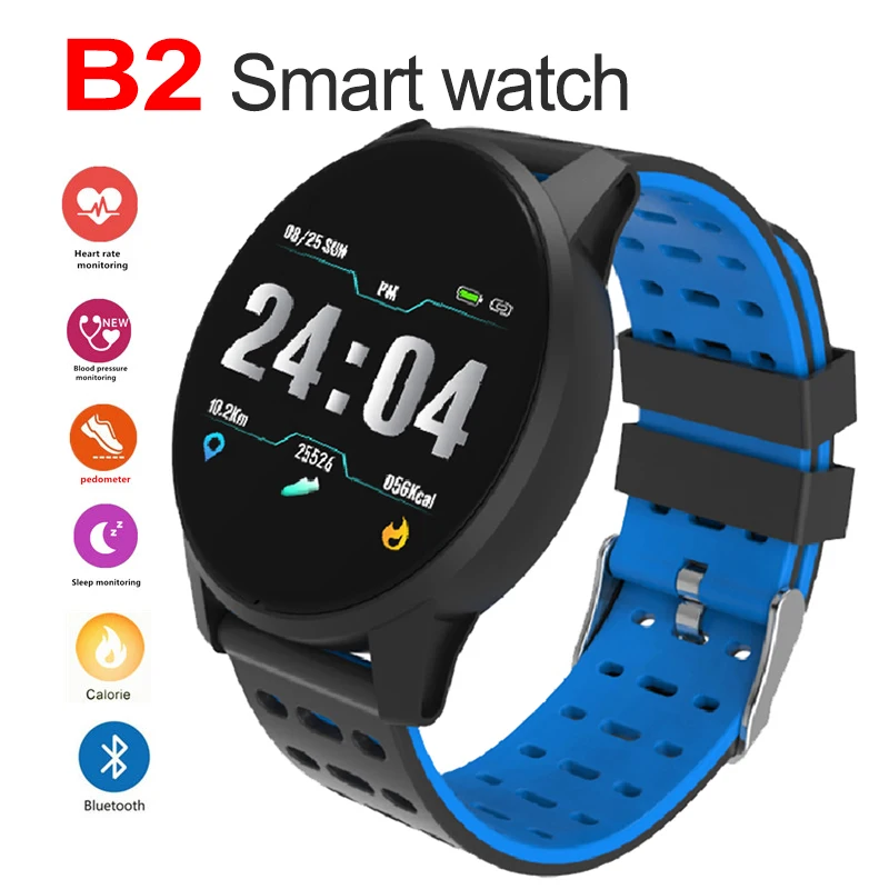 

2019 B2 Bluetooth Smart Watch Sport Fitness Tracker Heart Rate Monitor With SIM Card Slot Touch Screen Bracelet for Android IOS