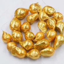 Пресноводный жемчуг Reborn Кеши барокко желтый 15-22 мм 1" fppj бусы природа свободные шарики для ювелирных изделий DIY