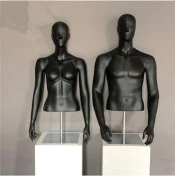 

Best Quality Female&Male Different Color Fiberglass Mannequin Upper Body Model With Base Hot Sale
