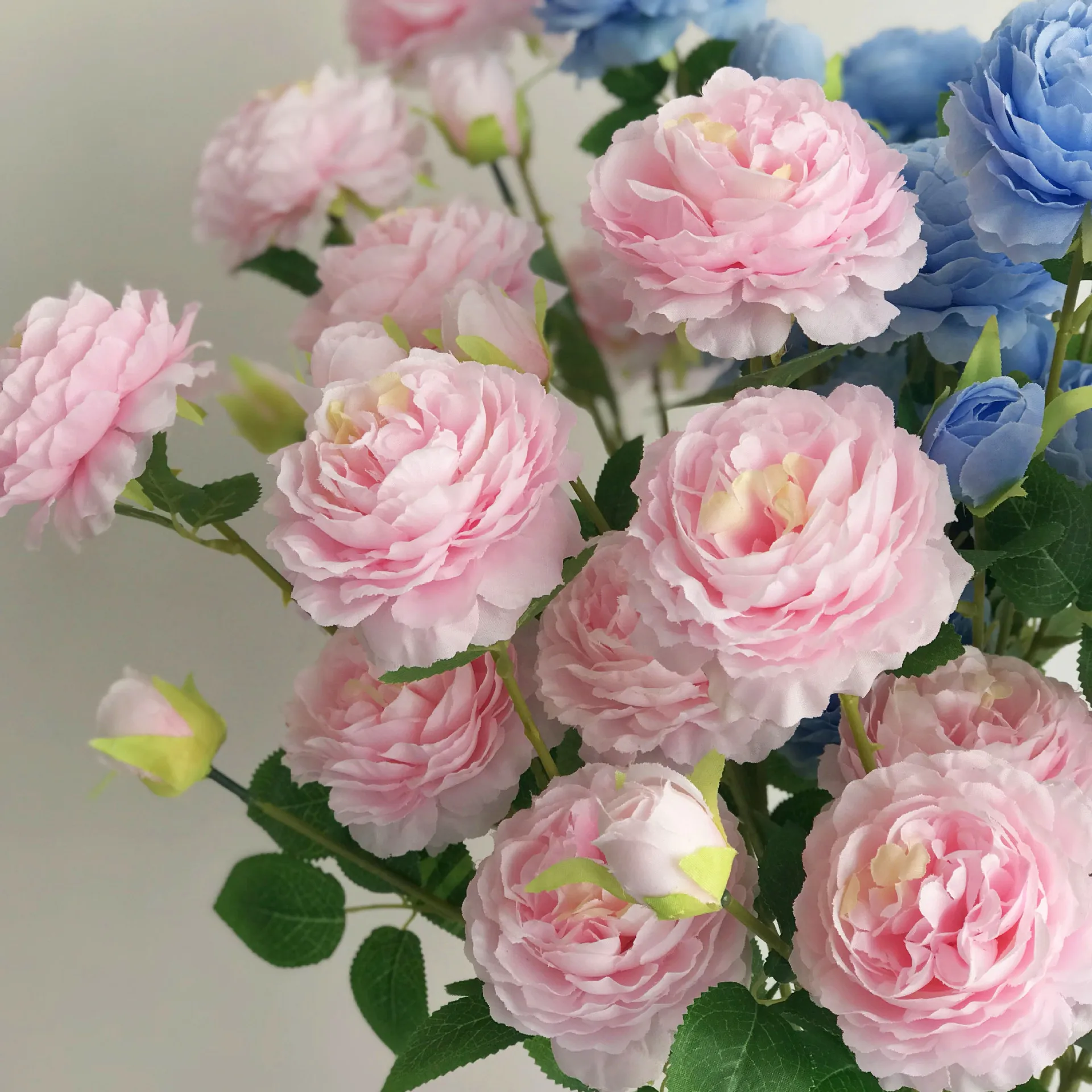 

3 Heads Long Branch Artificial Silk Rose Peony Wedding Stage Home Photo Background DIY Decor Hand Real Touc Faux Flowers bouquet