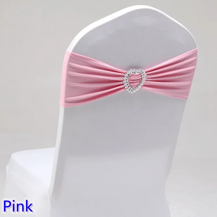 

Pink Colour Spandex sash wedding lycra chair band stretch for chair covers decoration party dinner banquet chair sash