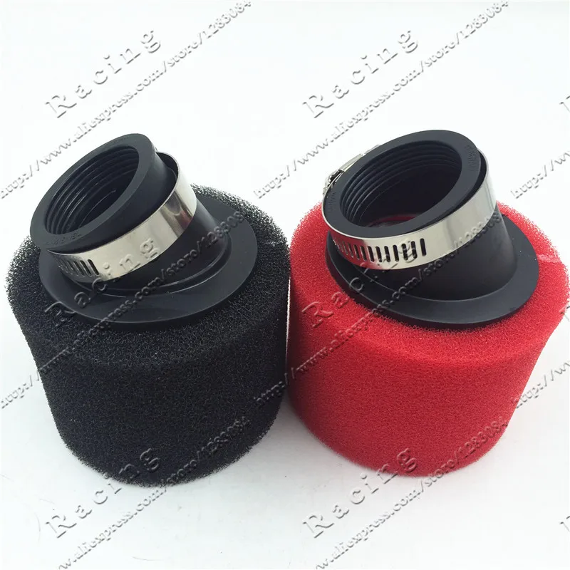 

38mm-48mm ATV PIT DIRT BIKE 45 Degree ANGLED FOAM Air Filter Pod Cleaner 110cc 125cc RED CRF50 XR50 CRF