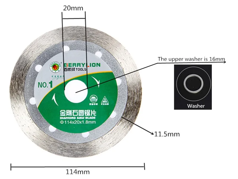 Алмазный пильный диск BERRYLION, циркулярная пила 114 мм, режущий диск, алмазный диск для мрамора, бетона, камня, режущие инструменты