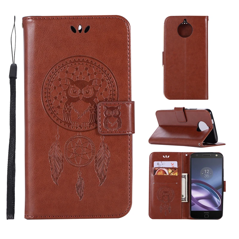 Coque люкс Ретро флип чехол для Motorola Moto G5S искусственная кожа + ТПУ тиснением MOTO