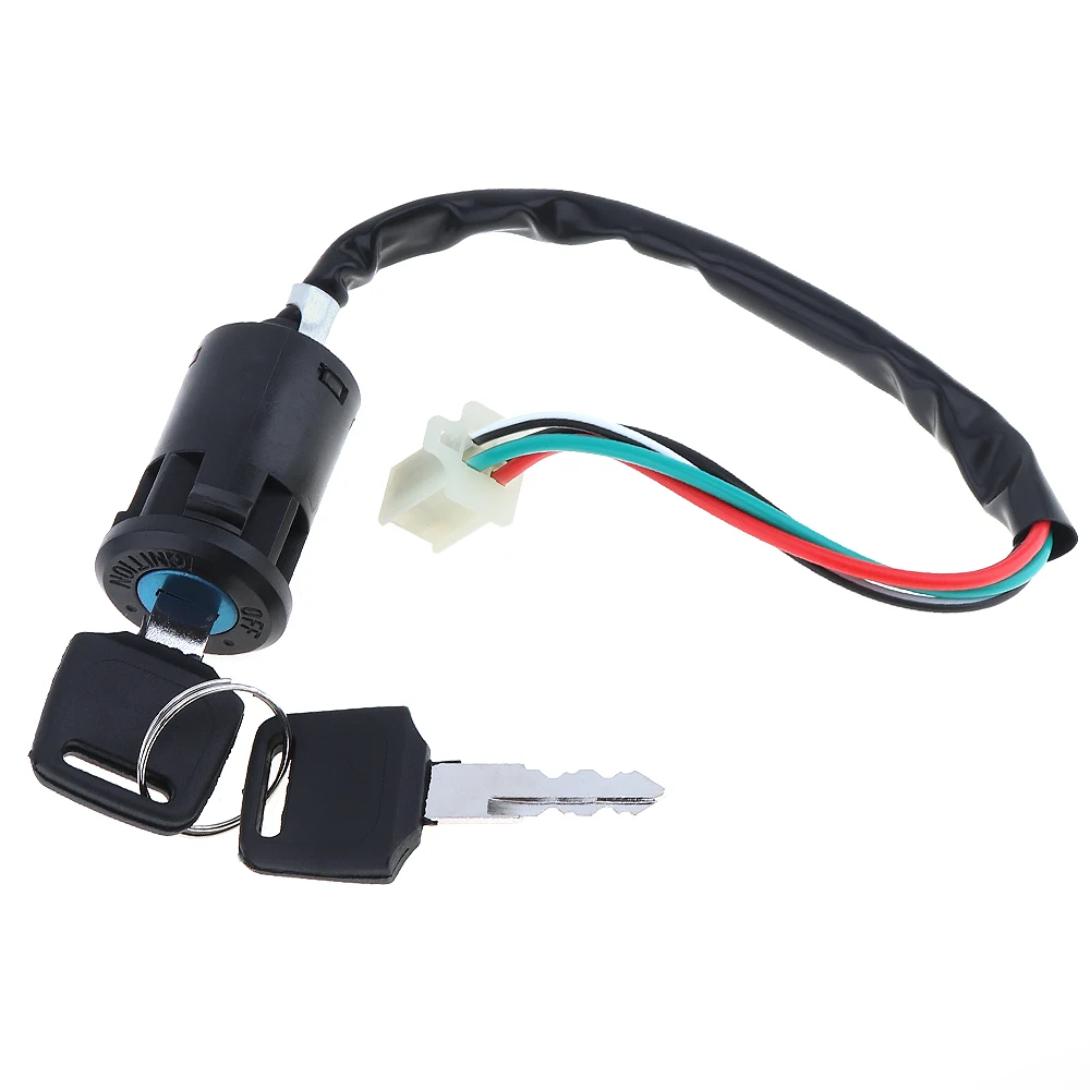 2Pcs 4 Wires 2 Ignition Keys Start Switch Waterproof Door Lock Key Motorcycle Accessories for ATV Go Kart Scrambling | Автомобили и
