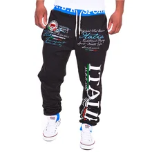 Мода, мужские весенне-осенние спортивные штаны для бега, тренировочные штаны для бега, Италия, Италия, свободные штаны с буквенным принтом, мужские спортивные штаны