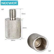 Neewer никель латунь прочный твердый 2 шт. 3/8-дюймовый Мужской до 5/8-дюймовый женский винт Резьба Адаптер для микрофона крепления+ подставки(серебро