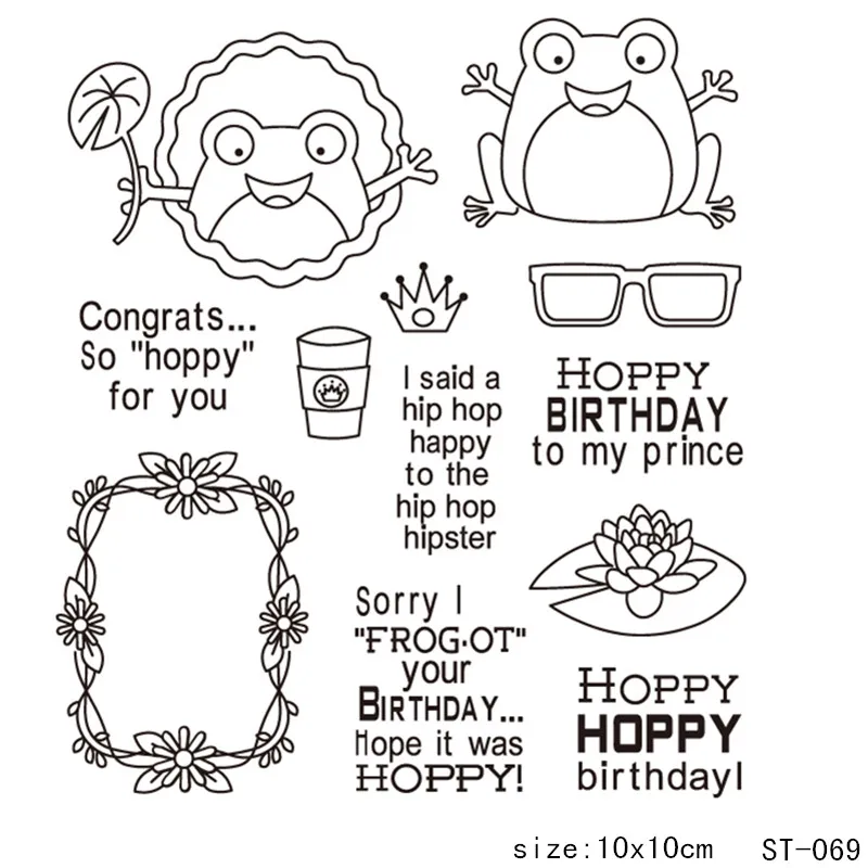 

AZSG Cute Frog Clear Stamps For DIY Scrapbooking Rubber Stamp/ Seal Paper Craft Clear Stamp Card Making