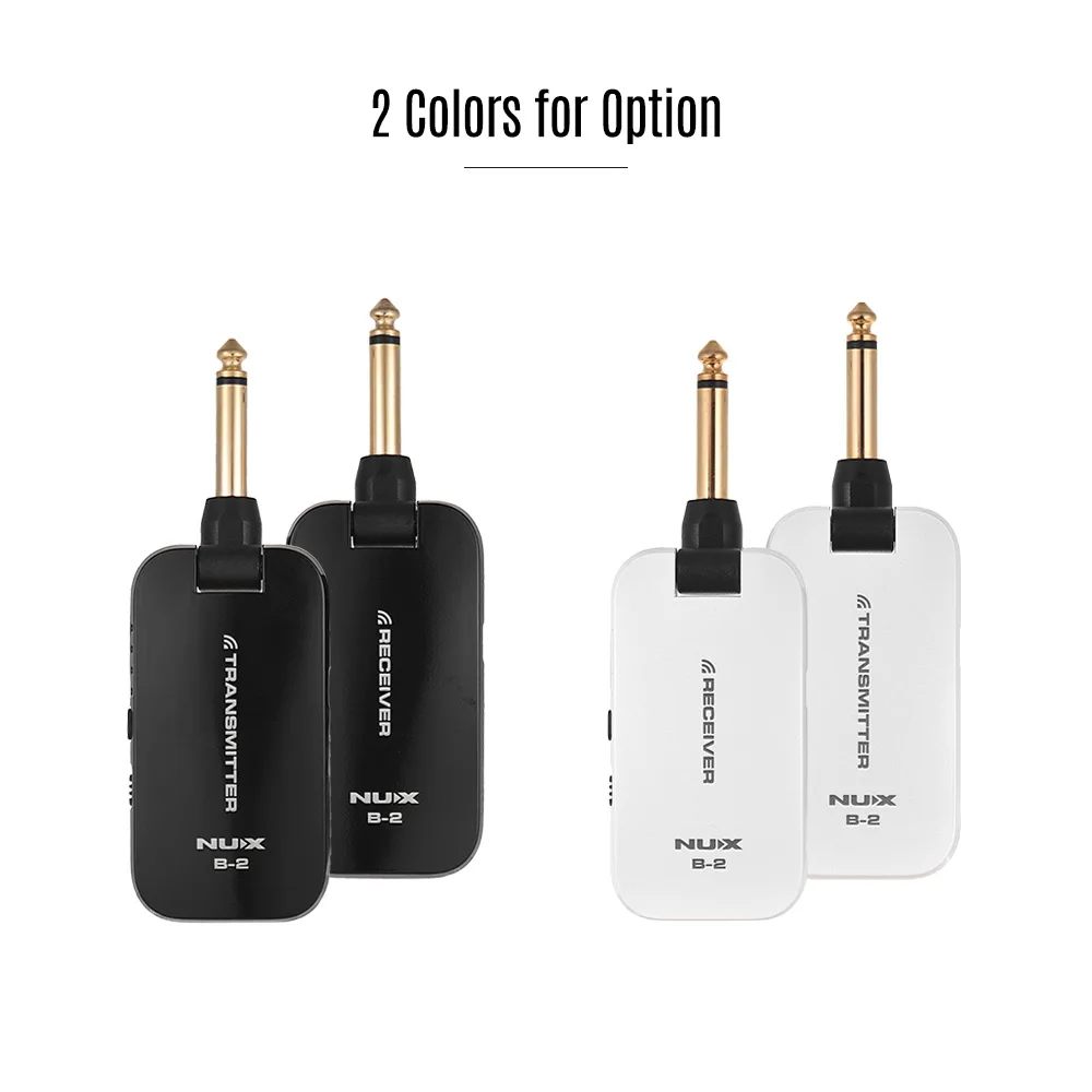 

NUX B-2 2.4G Guitar Wireless System Transmitter & Receiver with 4 Channels Built-in Rechargeable Lithium Battery for Guitar Bass