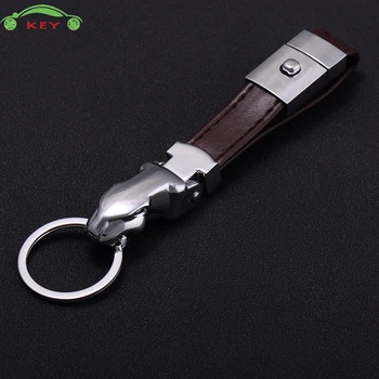 

Car Styling Leopard Head Keychain Auto Metal Men Keyring Key Holder for Mazda BMW Subaru Abarth Jeep Mercedes Lada Audi Opel KIA