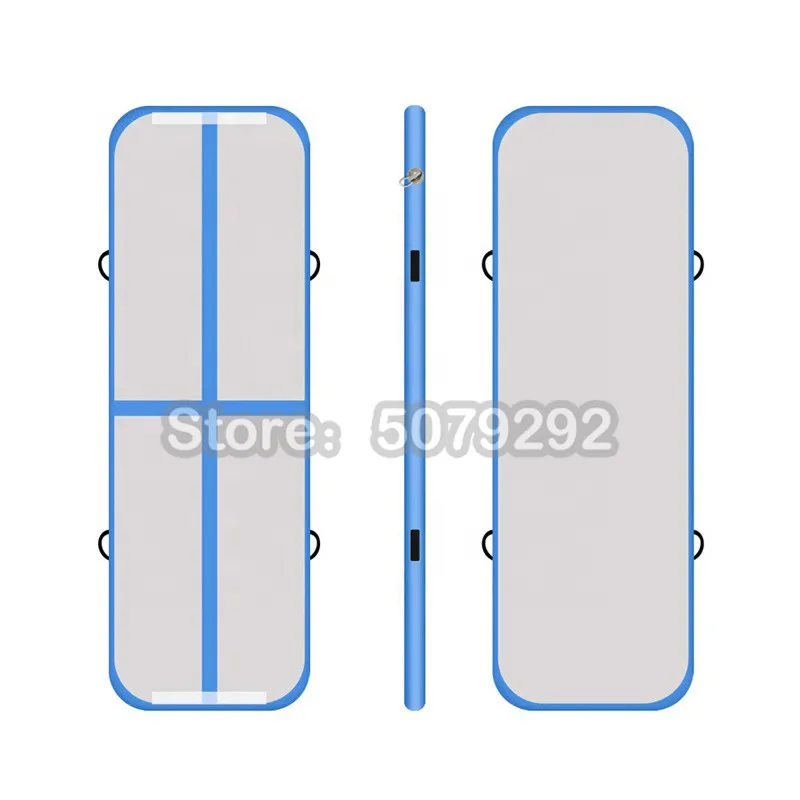 Воздушный трек акробатика коврик для занятий гимнастикой, надувные Airtrack коврики с электрический воздушный насос для дома Применение Чирлидинг Training - Цвет: blue cross line