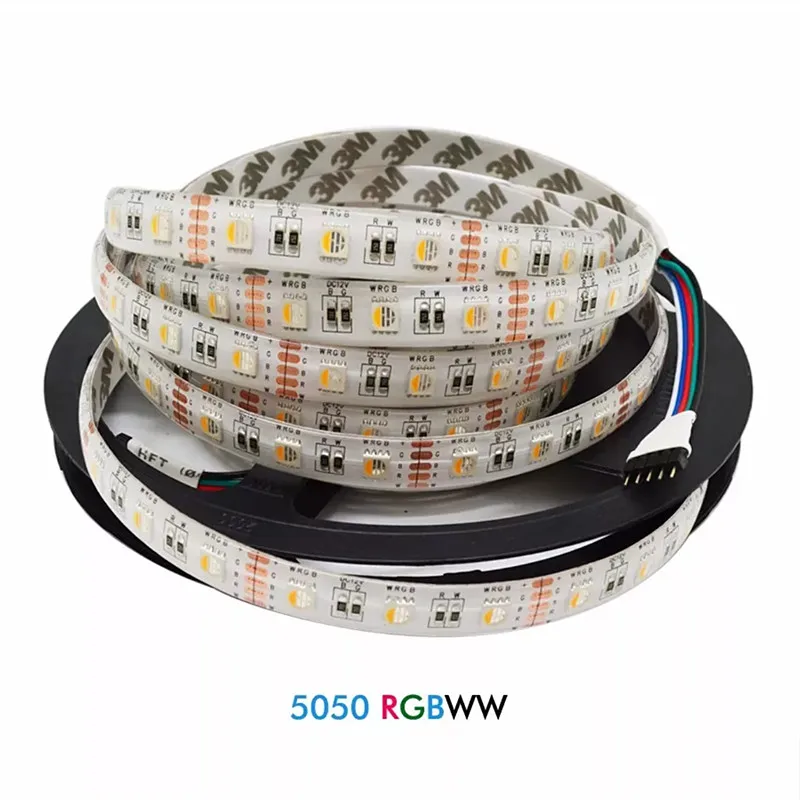 4 в 1 RGBW RGBWW Светодиодные ленты 5050 DC12V гибкий свет RGB+ белый RGB+ теплый белый 4 цвета в 1 светодиодный чип 60 светодиодный s/m 5 м/лот украшения