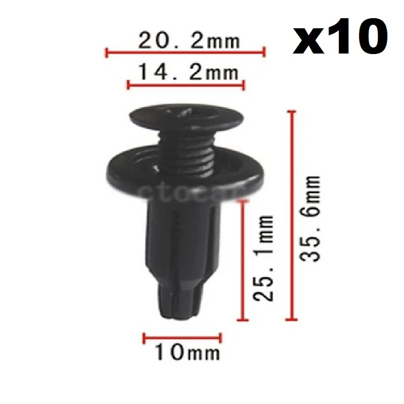 10pcs OEM Front/Rear Bumper PushType Retainer Clips Rivet For Honda For