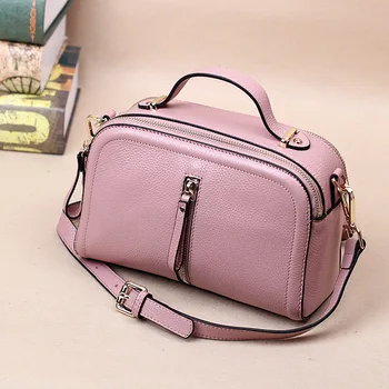 

JT0727-1 Wholesale 2017 Small leather bag Women head layer cowhide simple lady fringed Messenger Bag Mini Small Shoulder Bag