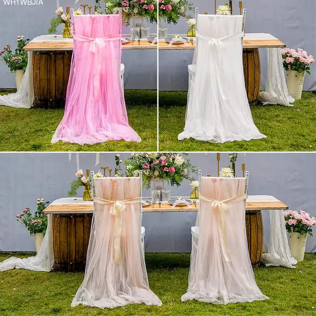 Wedding Soft Tulle Chair Cover Birthday Party Baby Shower