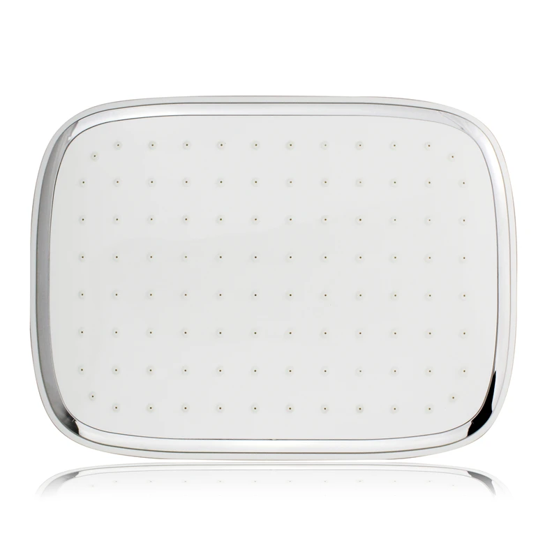 

Fashion Two Color Square Chrome Plating ABS Shower Head water Saving High Pressure hsh001001(w)