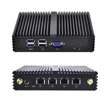 QOTOM промышленных Мини-ПК Q190G4 x86 4 * lan, Bay Trail J1900 мини-сервер многофункциональный маршрутизатор безвентиляторный мини-компьютер