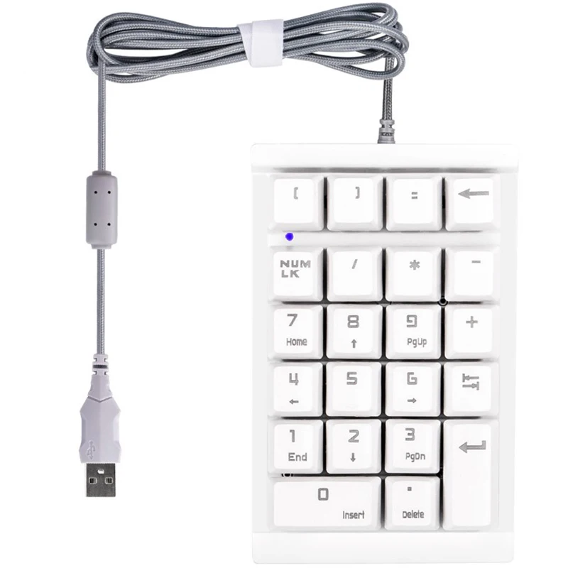 Механическая цифровая клавиатура Numpad с 21 клавишей проводная подсветкой для