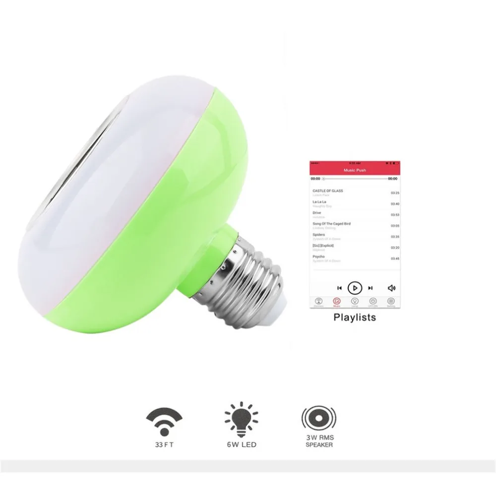 

E27 3W Wireless Bluetooth LED Bulb Light Music Bulb Stereo Speaker with 24 Keys Remote Control White Blue Green Pink