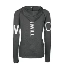 Весенняя одежда с надписями с капюшоном Для женщин бег футболки для йоги и тренировок Фитнес светшоты с длинными рукавами быстросохнущая подготовки капот занятий спортом, йогой, одежда