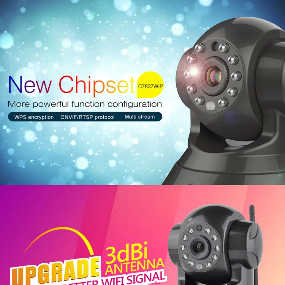 H Free Shipping P2P Wifi IP Camera HD 720P Wireless Camera H.264 ONVIF Mini Webcam 1.0MP Security Camera Free IOS & Android APP 1